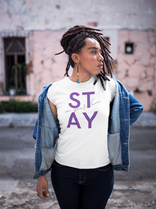 Stay In Your Lane Tee | White & Purple